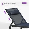 PURPLE LEAF Outdoor Lounge Chair Set Aluminum Patio Chaise Lounger with Side Table and Pillow for Outside Pool Beach Sunbathing Tanning Recliner - 4 of 4