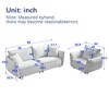 3-Seater Green Linen Fabric Sectional Sofa Wooden Frame with 3 Pillows for Living Room Apartment - 4 of 4