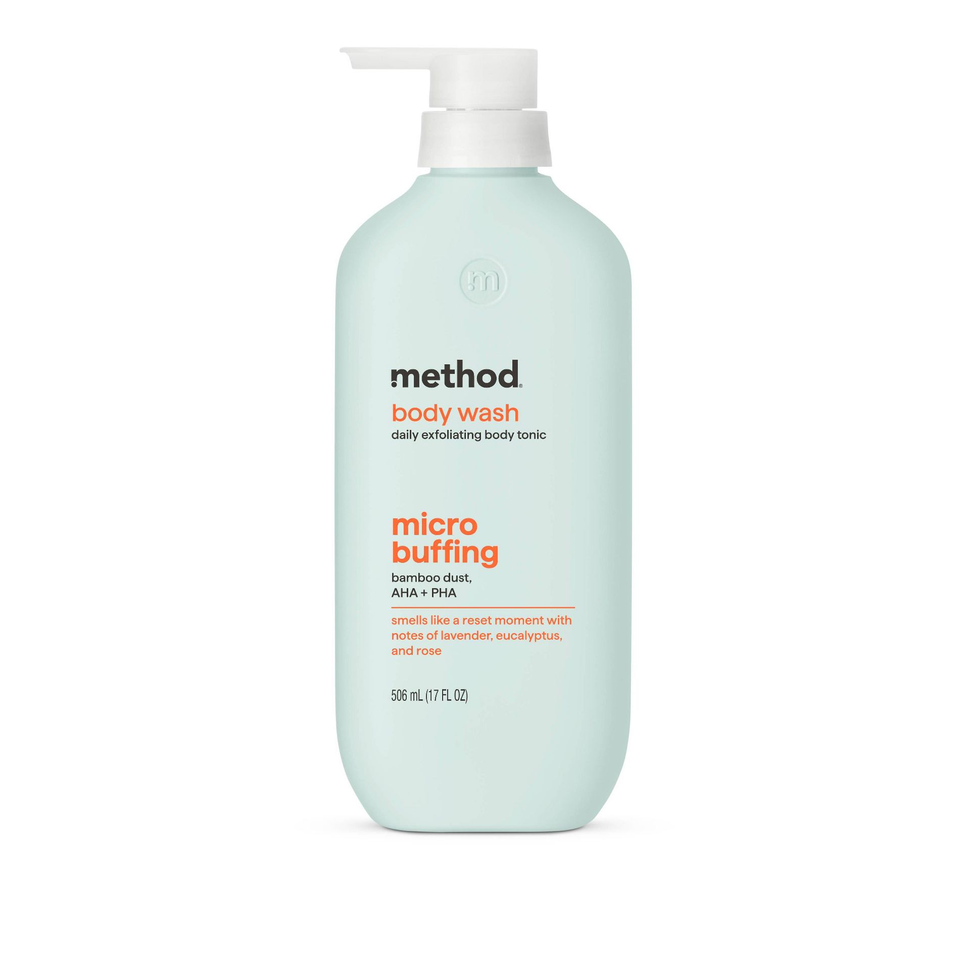 Method Daily Exfoliating Micro Buffing Body Wash Tonic with Bombay Dust, AHA and PHA - Lavender, Eucalyptus and Rose - 17 fl oz