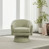 Chenille Swivel Accent Chair,360° Rotating Barrel Armchair with Plush Cushion,Modern Green Lounge Chair for Living Room,Office-Baofuwish - 3 of 4