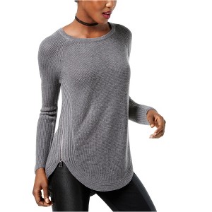 I.N.C International Concepts Womens Side Zip Pullover Sweater, Grey, Large - 1 of 1