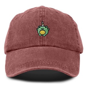 Dalix Froggy Unicorn Embroidered Cotton Dad Hat Baseball Cap Adjustable Mens Womens - 1 of 4