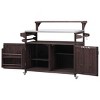 Rolling Kitchen Cart With Storage Cabinet,Kitchen Island Cart With Internal Storage Rack,Adjustable Shelf And Spice Rack -Maison Boucle - 4 of 4