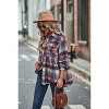 Clearlove Plaid Shirts for Women Oversized Button Down Lapel Blouse with Pockets - 4 of 4