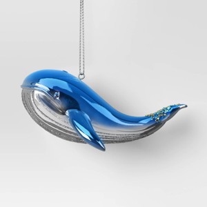 Christmas Blue Whale Ornament - Wondershop™ - 1 of 3