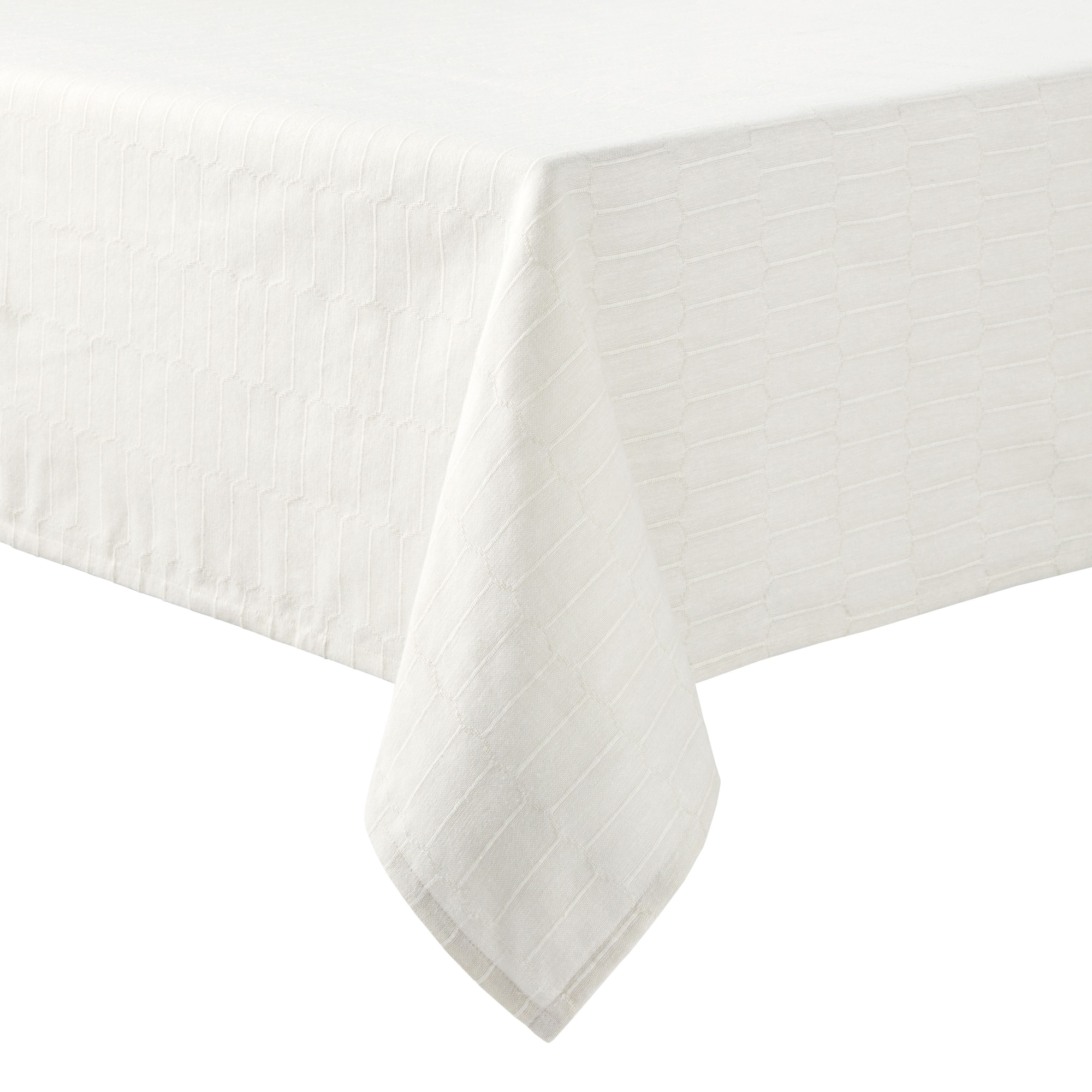 Martha Stewart Honeycomb Modern Farmhouse Tablecloth, Beige, 60"x120"
