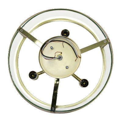 Vintage Gold 13'' Glass Semi-Flushmount Ceiling Light with Iron Accents