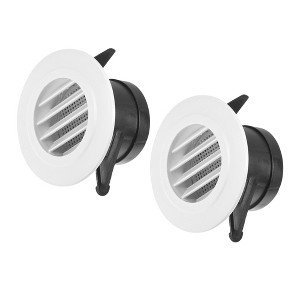 Unique Bargains Bathroom Home Office Removable Screen Grille Cover Slanted Louver Round Air Vent 3 Inch White 2 Pcs - 1 of 3