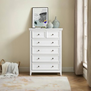 Okak Farmhouse 6-Drawer Tall Bedroom Dresser,Storage Cabinet of Drawer Closet Organizers for Bedroom, Living Room, Hallway - 1 of 4
