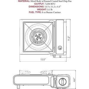 GasOne Portable Butane Camping Stove with Case: Automatic Ignition, Precise Heat Control - Camping & Tailgating and Outdoor Cooking - 1 of 4