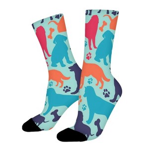 Dog Women Printed Crew Socks Funny Funky Socks Soft Polyester Novelty Gifts for Artists Men - 1 of 1