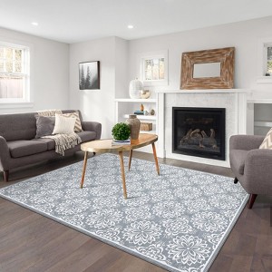 coucheta Washable Runner Rug, Modern Floral Entryway Carpet Non Slip Hallway Runners Indoor, Living Room Rug Low Pile Non-Shedding Carpe - 1 of 4