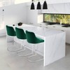 Bekrvio Bar Stools Set of 3, 26” Counter Height with Back - Upholstered PU Leather/Velvet  Steel U-Shaped Base for Kitchen Counter Island - 2 of 4