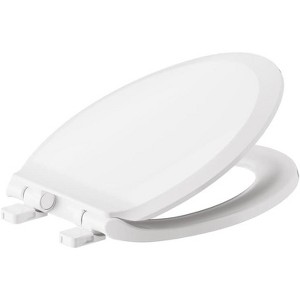 Attop Standard Slow Elongated Closed Front Toilet Seat, White - 1 of 4