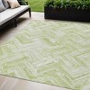 Green And Ivory Geometric Washable Indoor Outdoor Area Rug - 2 of 4