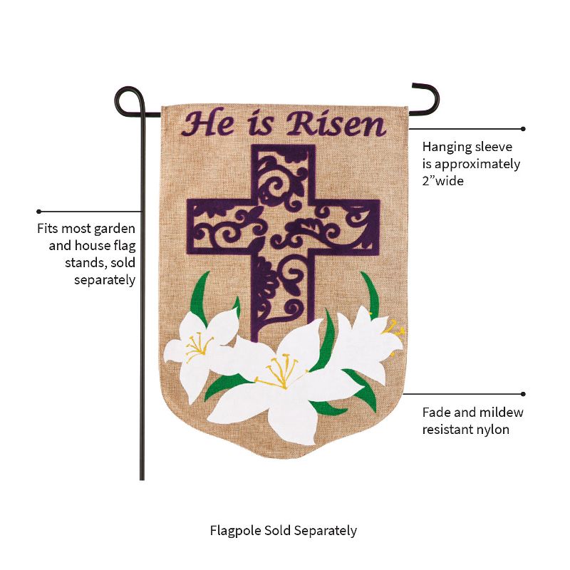 Evergreen Easter Lily Burlap Garden Flag, 12.5 x 18 inches, 3 of 7