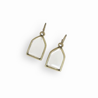 sanctuaire Dainty Stained Glass Earrings Antique Gold