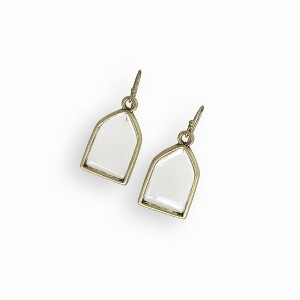 sanctuaire Dainty Stained Glass Earrings Antique Gold - 1 of 3