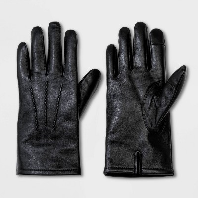 black leather dress gloves