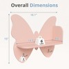 Butterfly Shaped 2 Tier Wall Shelves with Hooks, Small Floating Shelves, Butterfly Wall Decor, Nursery Book Shelves for Bedroom, Living Room,Pink - 2 of 4