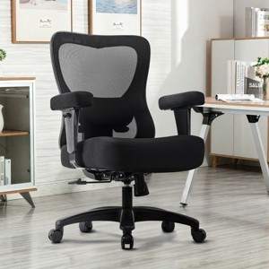 Office Chair with Mesh High Back Adjustable Armrests Lumbar Support and Thick Cushion for Heavy Duty Seating -3irtyhousy - 1 of 4