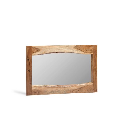 Natural Acacia Wood Square Live Edge Mirror