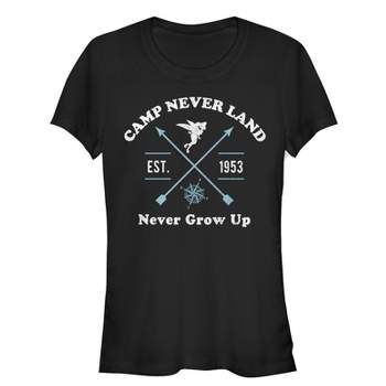Juniors Womens Peter Pan Camp Neverland T-Shirt