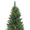 vidaXL Christmas Tree Holiday Decoration Artificial Xmas Tree with Pine Cones - Green 6 x 3 ft - 3 of 4