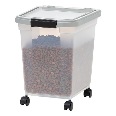 IRIS 32.5 Quart Airtight Pet Food Container, Gray Lid