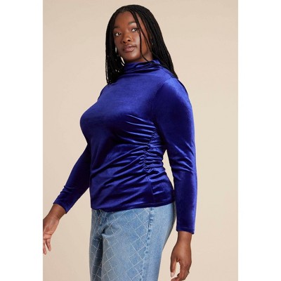 ELOQUII Velvet Mockneck Top