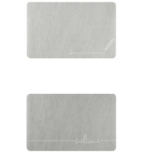 Unique Bargains Absorbent Quick Drying Non-Slip Rubber Backed Bath Mats 2 Pcs - 1 of 4