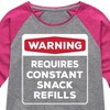 Girls' - Instant Message - Warning Shirt Tail Raglan Graphic T-shirt - 2 of 4