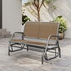 2-Person Outdoor Glider Bench, Patio Double Swing Rocking Chair Loveseat with Steel Frame - 3 of 4