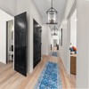 LLHZSY 4 - Light Black Farmhouse Lantern Glass Drum Pendant Chandelier for Entryway Dining Room Kitchen Island - 16" Wide Rustic Clear Glass Shade - 2 of 4