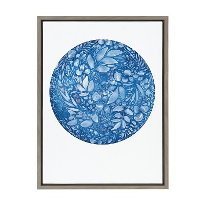 18"x24" Sylvie Full Flower Moon by Ingrid Sanchez Framed Wall Canvas - Kate & Laurel All Things Decor: Modern Decor, Nursery Art