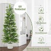 2Pcs Artificial Cedar Topiary Trees with White Pot,Faux Plants,UV Resistant Fake Evergreen,Artificial Christmas Tree for Outdoor Indoor Door Garden - 3 of 4