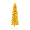 vidaXL 6ft Artificial Half Christmas Tree - Slim Gold-Colored PVC Xmas Tree with Steel Stand - 4 of 4