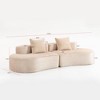 SKRAN Corduroy Compressed Sofa, Modern Loveseat Sofa, With Pillows Plush High-Density Foam Cushions, No Assembly Required, For Living Room - 3 of 4