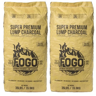 FOGO Super Premium Oak Restaurant All-Natural Smoked Hardwood Large Lump Charcoal for Smoking Sessions and Reverse Sear Type Cooks, 35 Pounds (2 Pack)