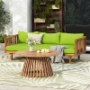 FIONECA Claremont 3-Seater Patio Daybed with Green Cushions and Acacia Wood Coffee Table, Outdoor Furniture Set - 2 of 4