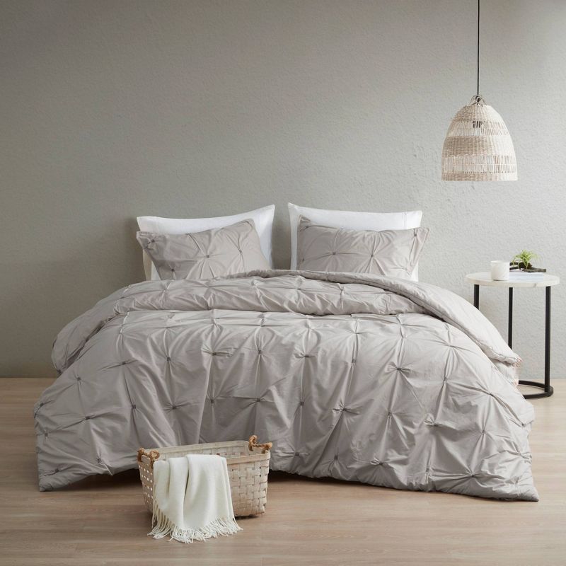 Masie Embroidered Cotton Duvet Cover Set, 4 of 12