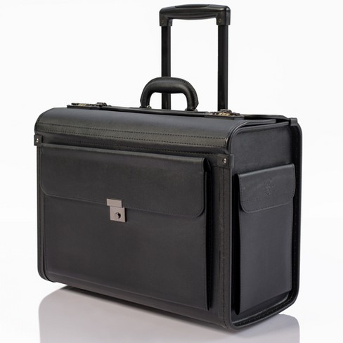 Rolling leather briefcase online