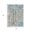 HomeRoots 10' X 14' Teal Blue And Ivory Abstract Washable Indoor Outdoor Area Rug - 3 of 4