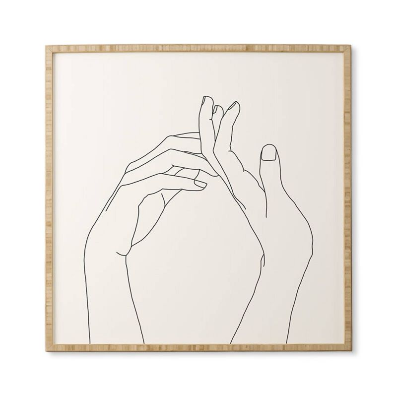 The Colour Study Hands line drawing Framed Wall Art Black - Deny Designs, 5 of 7