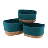Evideco French Home Goods Set of 3 Stackable Cotton and Seagrass Baskets - Perfect for Home Organization and Stylish Storage - 4 of 4