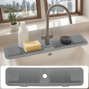 REGALWOVEN Longer Faucet Mat for Kitchen Sink Splash Guard, Kitchen Sink Mat, Kitchen Sink Splash Guard, Kitchen Sink Area Behind Faucet Mat 1 Pc - 1 of 4