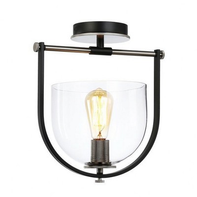 Artcraft Lighting Cheshire 1 - Light Semi-Flush Mount in  Black/Nickel