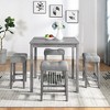 LOVMOR Farmhouse Counter Height Dining Table Set, Bar Table and Chairs Set for Living Room, Dining Room - 2 of 4