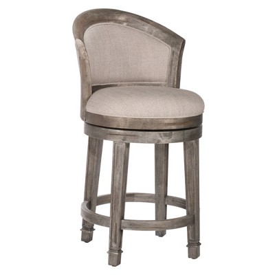 30" Monae Swivel Counter Height Barstools Distressed Dark Gray/Woven Gray - Hillsdale Furniture