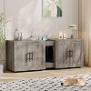 Modern Cat Litter Box Enclosure Furniture, 55" Double Compartment Cat House for 2 Cats, Hidden Litter Box Cabinet with Removable Lid & Cut-Out Door - 4 of 4